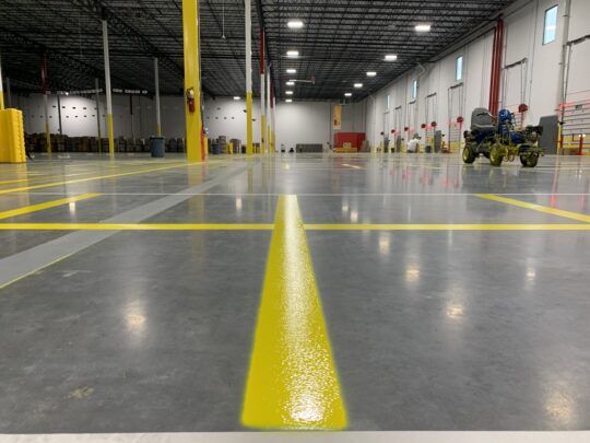 We offers a complete line of warehouse paint coating services These include water base oil base and epoxy line painting shot blasting with or with out 